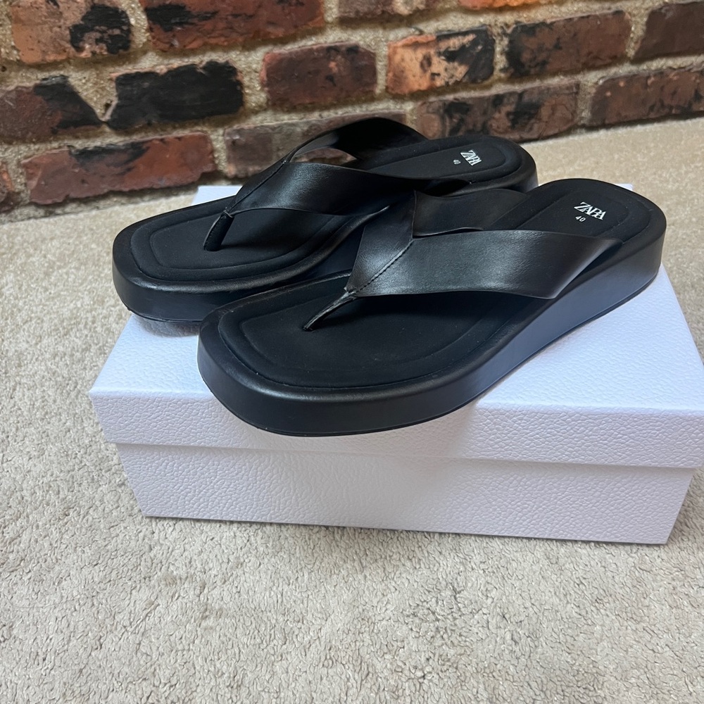 Black Platform Flip Flops